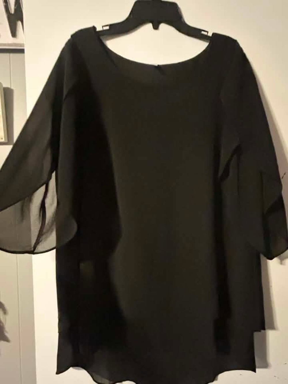 Elegant Black Women's Chiffon Sleeve Top